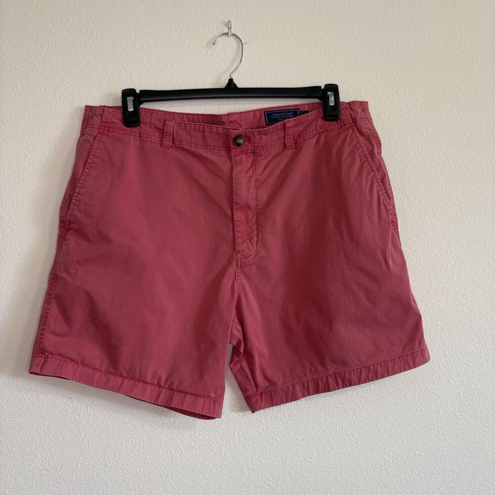 Vineyard Vines Men’s Shorts Size 36 Pink Chino Twill Island Shorts Preppy
